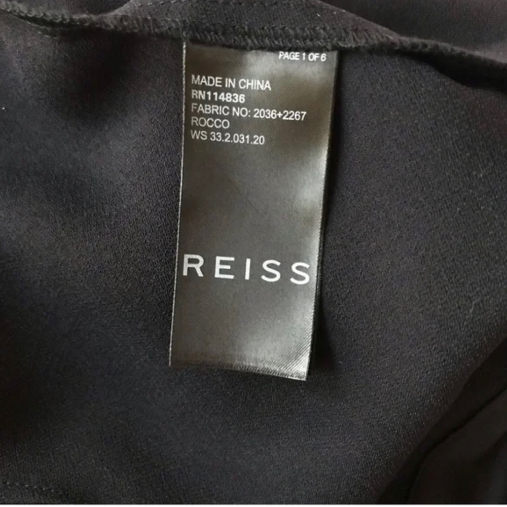 NEW Reiss Tie-Strap Jumpsuit Pale Pink & Black pant elegant suit Medium $470 - Picture 15 of 16